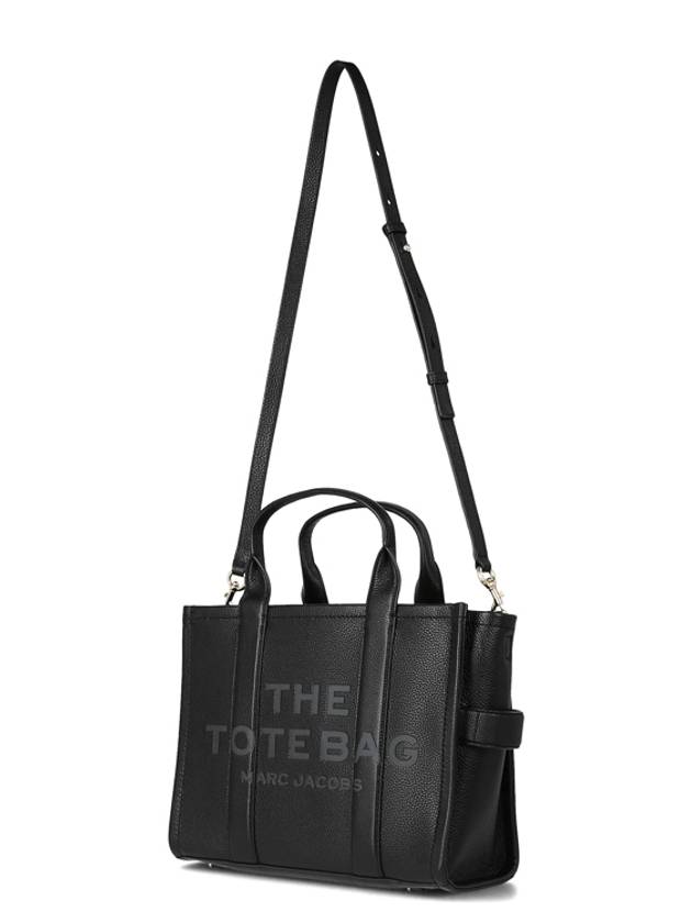 Logo Medium Leather Tote Bag Black - MARC JACOBS - BALAAN 5