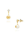 Valentino 5W2J0W80 HJY Y49 J0W80 Garavani V logo crystal pearl earrings - RED VALENTINO - BALAAN 1