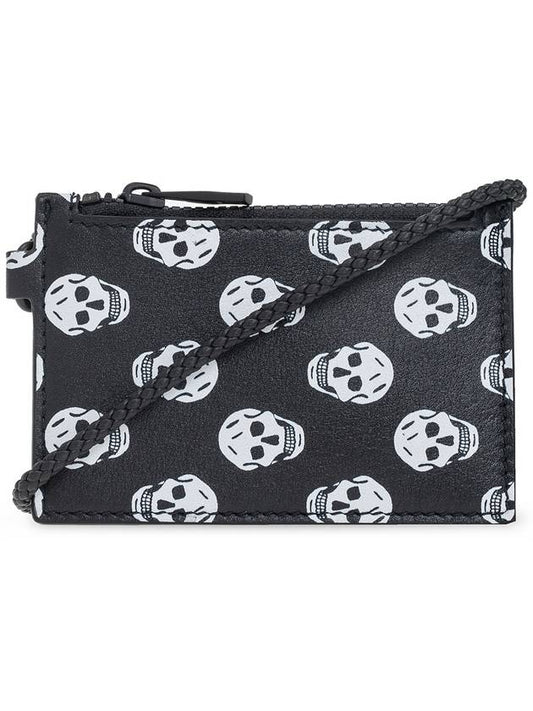 Skull Strap Card Wallet Black - ALEXANDER MCQUEEN - BALAAN.