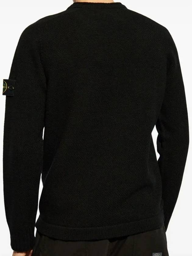 Compass Badge Wool Knit Top Black - STONE ISLAND - BALAAN 5