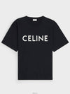 Cotton Jersey Loose Short Sleeve T-Shirt Black - CELINE - BALAAN 2