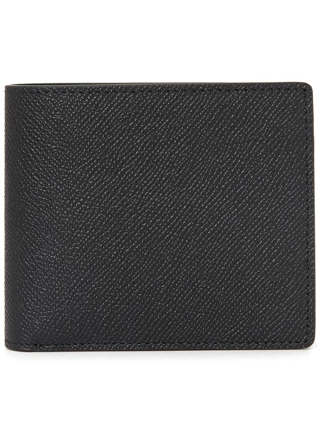 Stitched Bifold Leather Half Wallet Black - MAISON MARGIELA - BALAAN 3