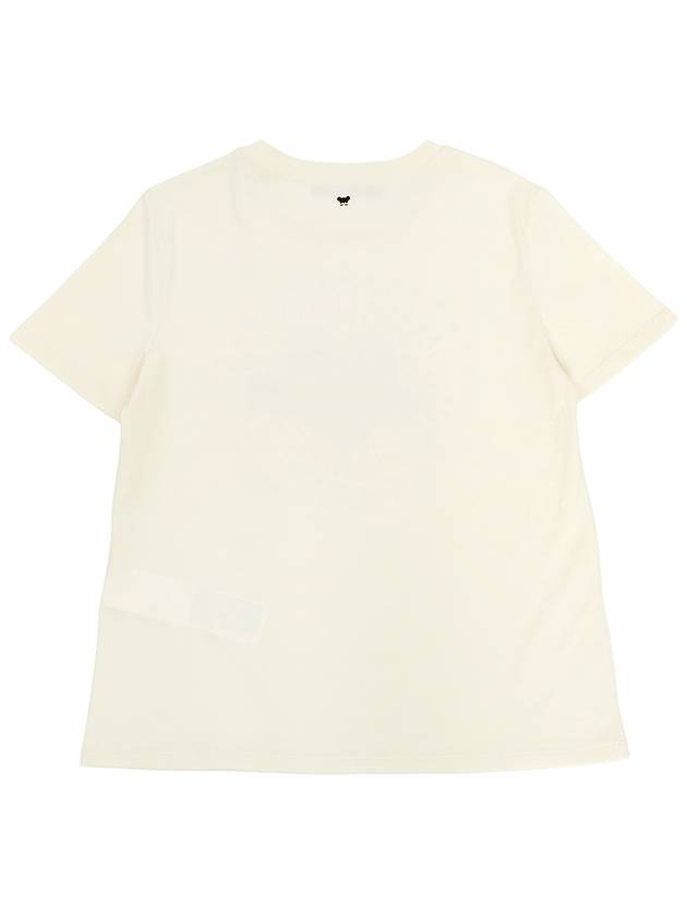 Cinema Heart Motif Cotton Short Sleeve T-Shirt Ivory - MAX MARA - BALAAN 3