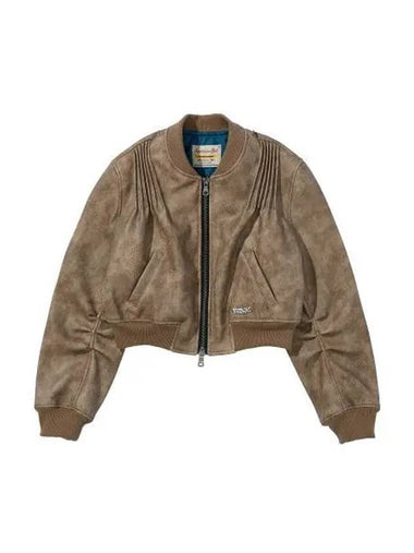 for WOMEN Tanya Four Leather Pintuck Bomber Jacket awa516w BEIGE - ANDERSSON BELL - BALAAN 1