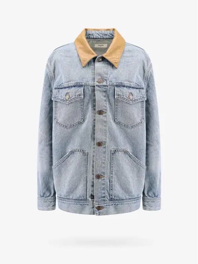 Trucker Oversized Fit Denim Jacket Blue - CELINE - BALAAN 2