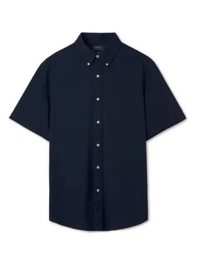 Short sleeve seersucker shirt navy - POLO RALPH LAUREN - BALAAN 1