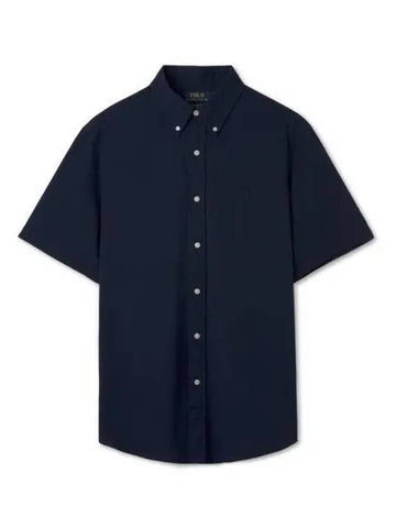 Short sleeve seersucker shirt navy - POLO RALPH LAUREN - BALAAN 1