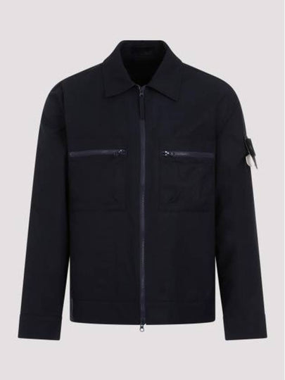 Cotton Canvas Zip-up Jacket Navy - STONE ISLAND - BALAAN 2