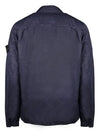 Organic Cotton Shirt Zip Up Jacket Navy - STONE ISLAND - BALAAN 3