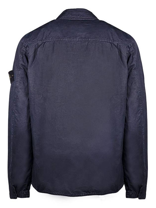 Organic Cotton Shirt Zip Up Jacket Navy - STONE ISLAND - BALAAN 3