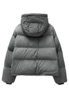 Oversized Nylon Puffer Down Jacket Grey - AMI - BALAAN 4