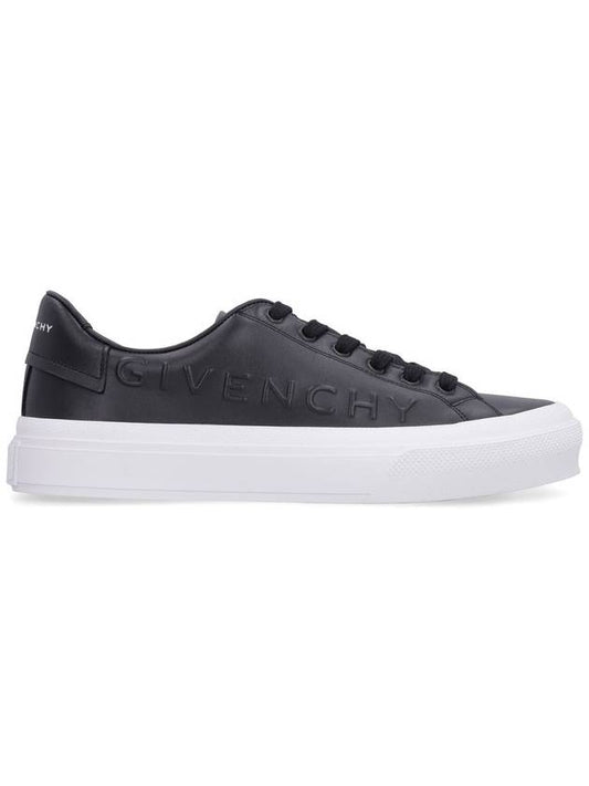 Logo City Sport Embossed Leather Low Top Sneakers Black - GIVENCHY - BALAAN.