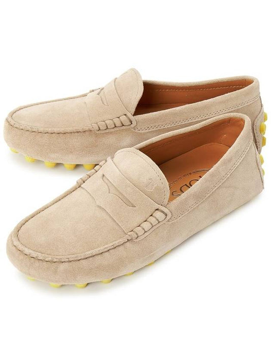 Gommino Bubble Suede Driving Shoes Beige - TOD'S - BALAAN 2