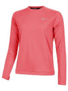 Women's Dri Fit Pacer Crew Long Sleeve T-Shirt Red - NIKE - BALAAN 2