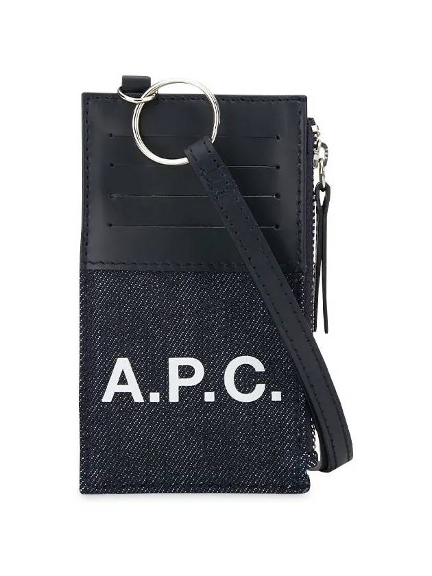 Axel Strap Leather Card Wallet Dark Navy - A.P.C. - BALAAN 2