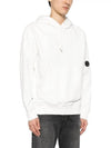 Diagonal Raised Fleece Lens Hoodie White - CP COMPANY - BALAAN 4