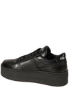 Downtown Bold Leather Low Top Sneakers Black - PRADA - BALAAN 5