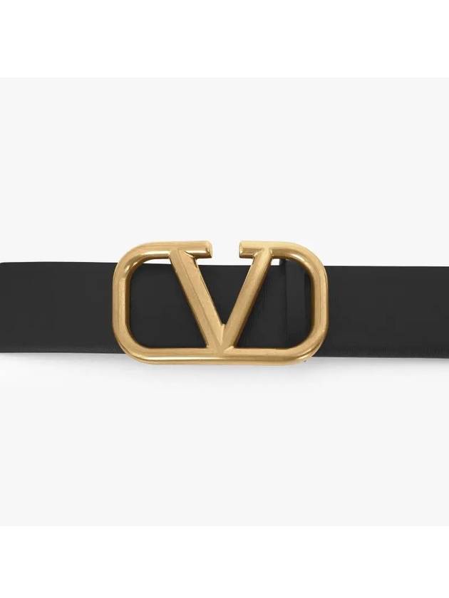 Signature Calfskin Belt Black - VALENTINO - BALAAN 4