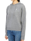 Embroidered Logo Cashmere Hoodie Grey - SPORTY & RICH - BALAAN 3