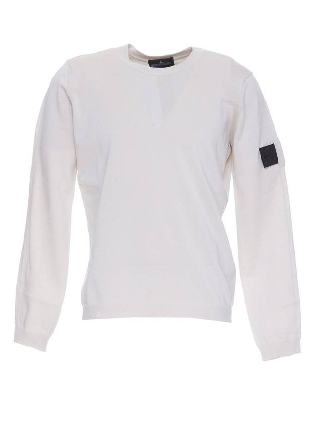 Men's Shadow Lens Wappen Knit Top White - STONE ISLAND - BALAAN 1