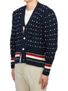 Donegal Cable Classic Wool Cardigan Navy - THOM BROWNE - BALAAN 4