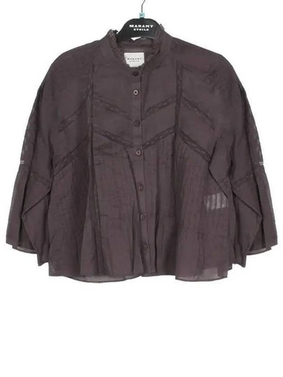 Gramy Pleated Blouse Dark Plum - ISABEL MARANT - BALAAN 2