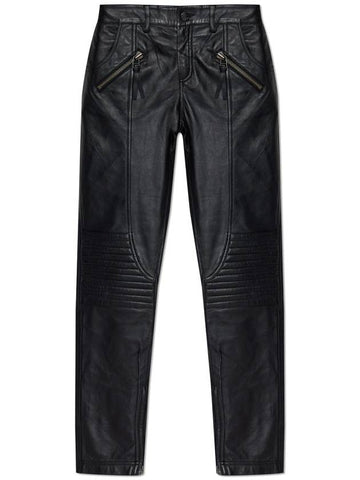 Munthe Leather Pants, Women's, Black - MUNTHE - BALAAN 1