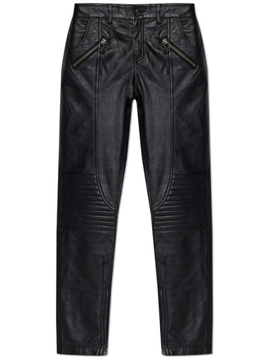 Munthe Leather Pants, Women's, Black - MUNTHE - BALAAN 1