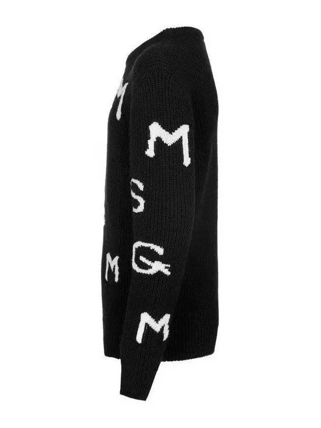 Kids Logo Print Ribbed Knit Black MS029251 110 - MSGM - BALAAN 4