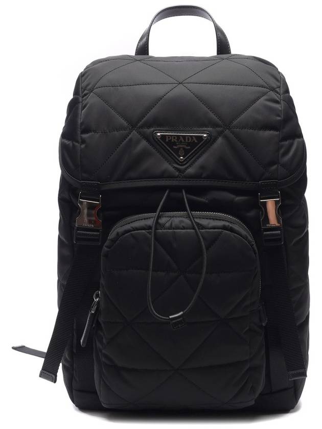 Triangle Logo Re-Nylon Quilted Backpack Black - PRADA - BALAAN 3