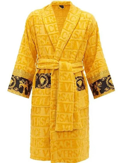 Baroque Pattern Bathrobe Lounge Wear Yellow - VERSACE - BALAAN 2