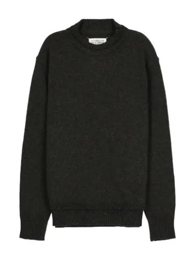 Round neck knit dark green melange - MAISON MARGIELA - BALAAN 1