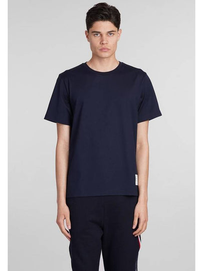 Men's Side Slit Relaxed Short Sleeve T-Shirt Navy - THOM BROWNE - BALAAN 2