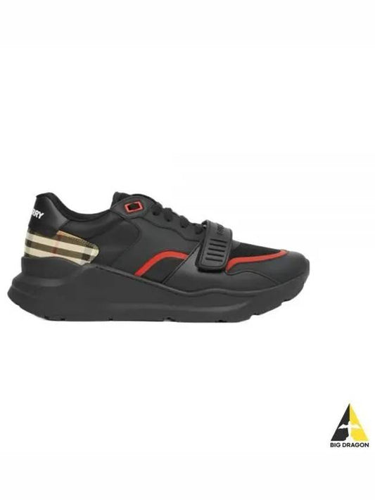 Ramsay Check Pattern Velcro Low Top Sneakers Black - BURBERRY - BALAAN 2
