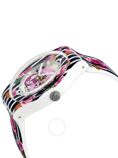 Swatch Rose Explosion Rose Patterned See Through Dial Rose Patterned Silicone  Unisex Watch SUOW110 - SWATCH - BALAAN 2