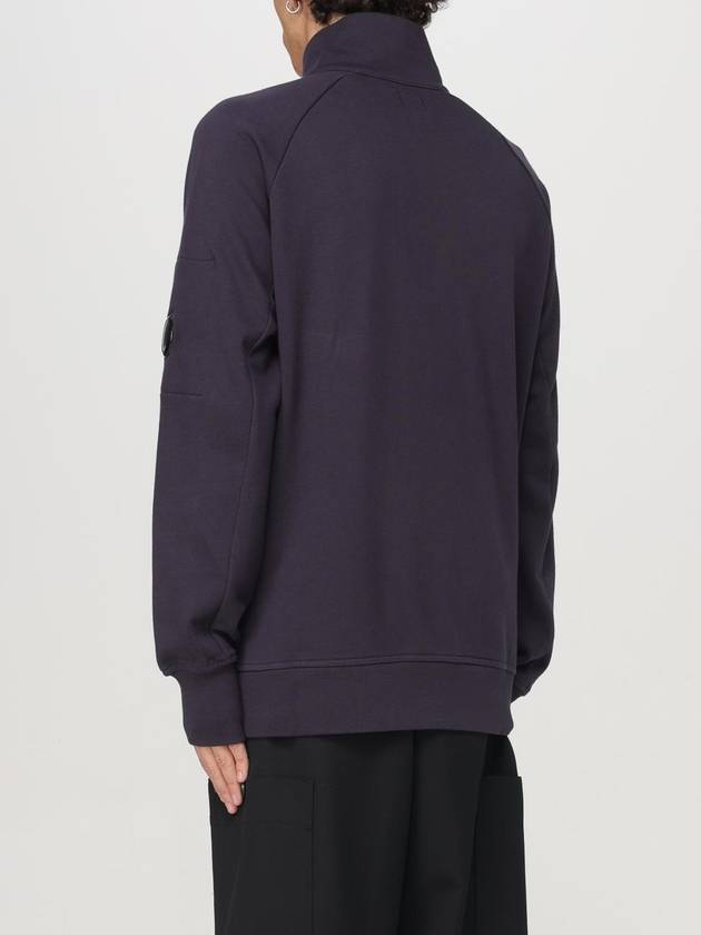 Diagonal Raised Fleece Half Zipped Sweatshirt Violet - CP COMPANY - BALAAN 3