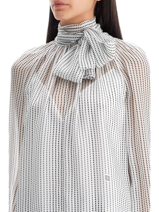 silk polka dot blouse with lavall - GIVENCHY - BALAAN 4