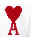 Big Heart Logo Knit Top White - AMI - BALAAN 7