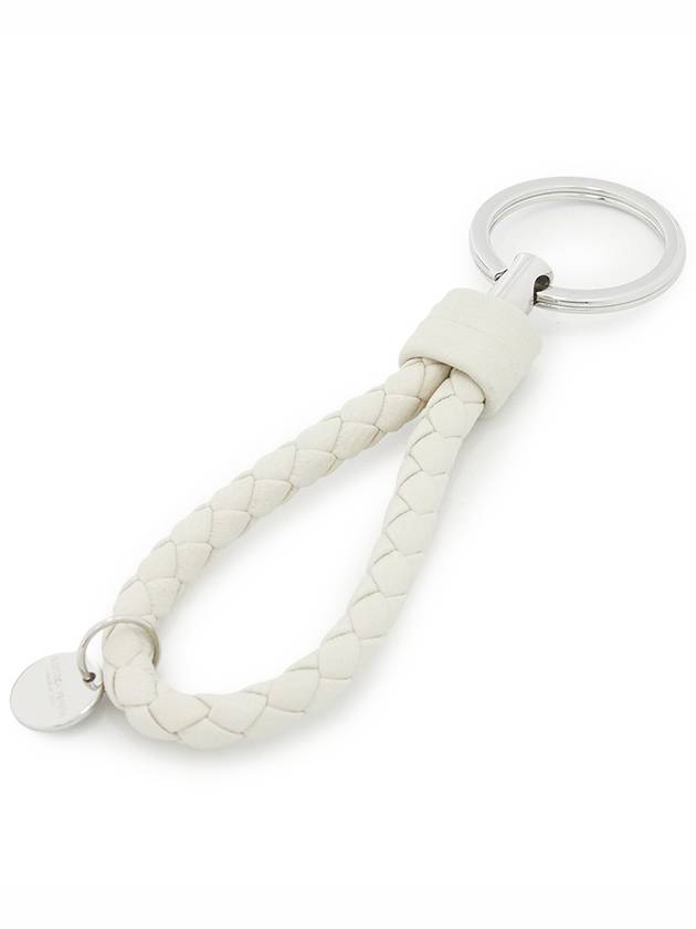 Intrecciato Leather Key Holder Cream - BOTTEGA VENETA - BALAAN 4