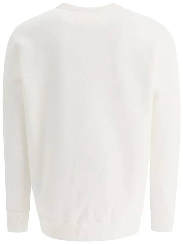Men's Logo Embroidered Brushed Sweatshirt White - CP COMPANY - BALAAN 4