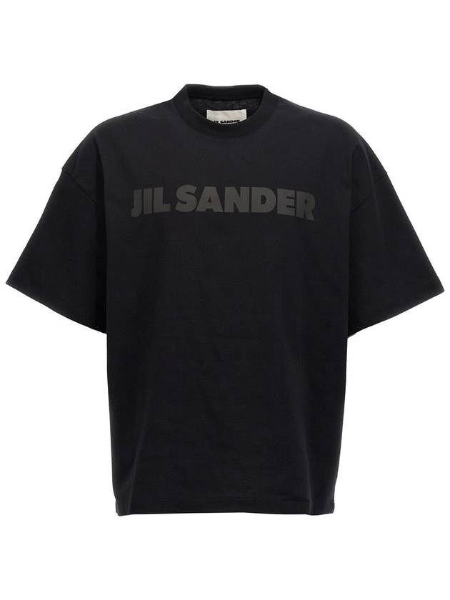 Logo Print Short Sleeve T-Shirt Black - JIL SANDER - BALAAN 2