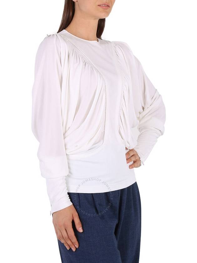 Burberry White Long-sleeved Panel Jersey Oversized Top, Brand Size 8 (US Size 6) - BURBERRY - BALAAN 3