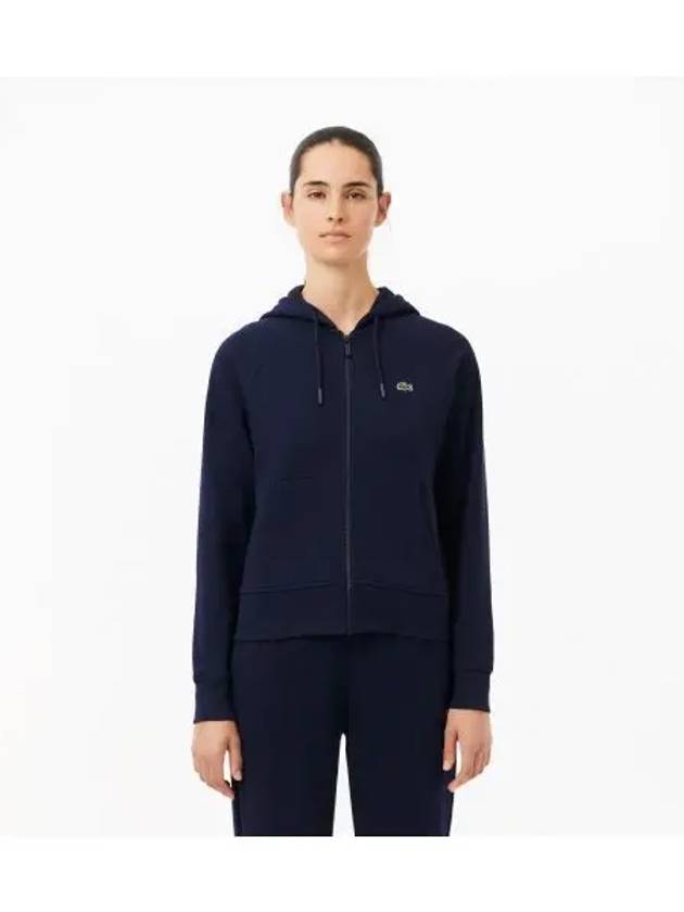 Women s Essential Hooded Zip Up T Shirt Navy - LACOSTE - BALAAN 1