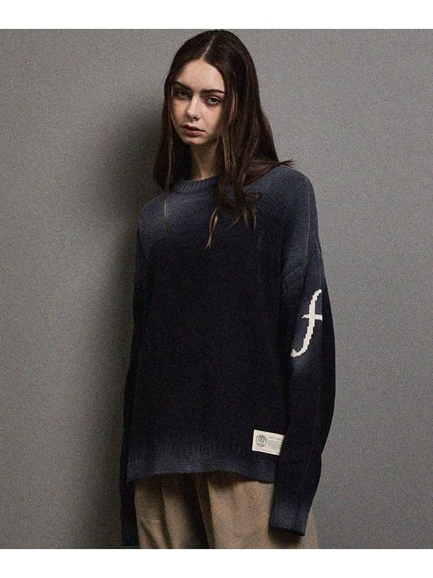 Vintage Washed E-Frog Round Pullover Navy - FFEFF STUDIO - BALAAN 3