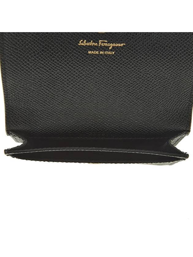 Gancini Leather Card Wallet Black - SALVATORE FERRAGAMO - BALAAN 11