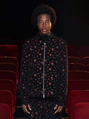 Floral jacquard zip up jacket black - UNALLOYED - BALAAN 1