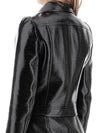 Courr ges Vinyl Crop Jacket Re Edition Black - COURREGES - BALAAN 4