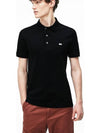 Logo Patch Slim Fit Polo Shirt Black - LACOSTE - BALAAN 3