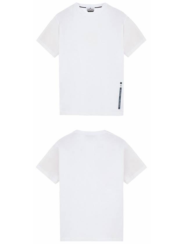 Side Logo Patch Round Short Sleeve T-Shirt White - STONE ISLAND - BALAAN 5