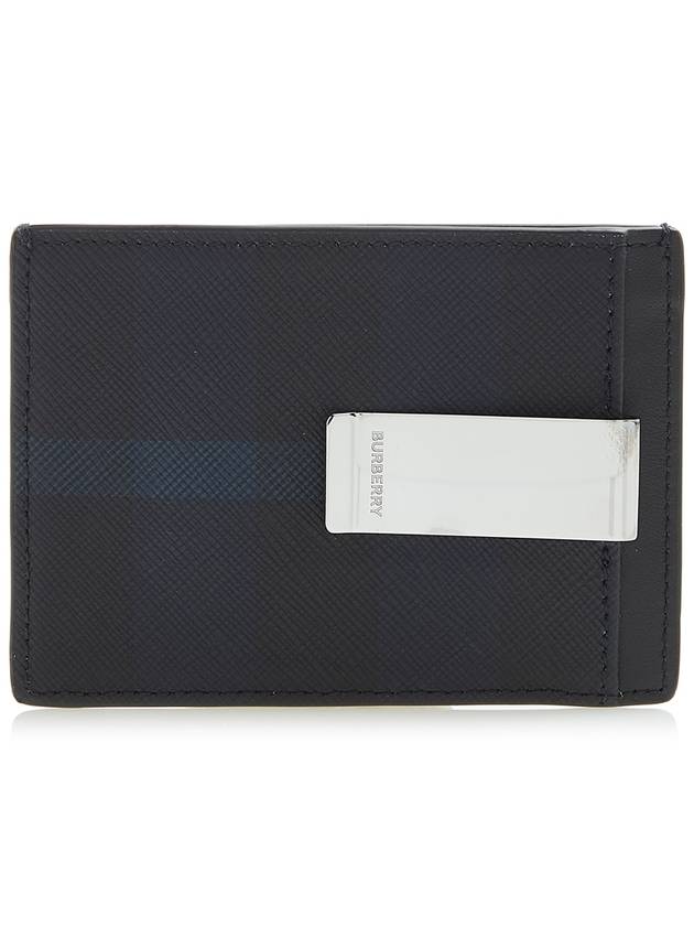 Check Leather Card Wallet Navy - BURBERRY - BALAAN 4